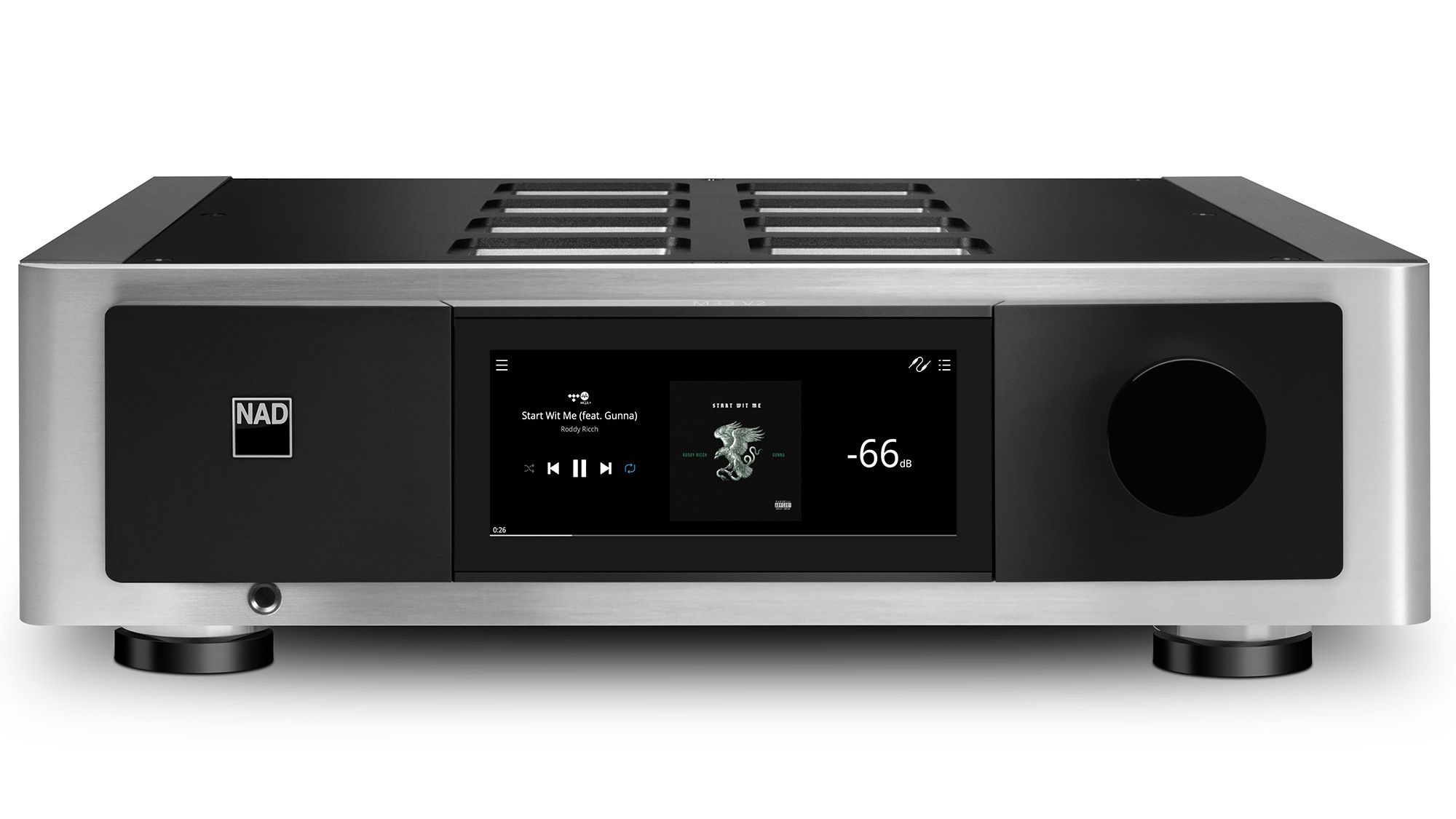 NAD M33 V2 BluOS Streaming-Vollverstärker Frontansicht