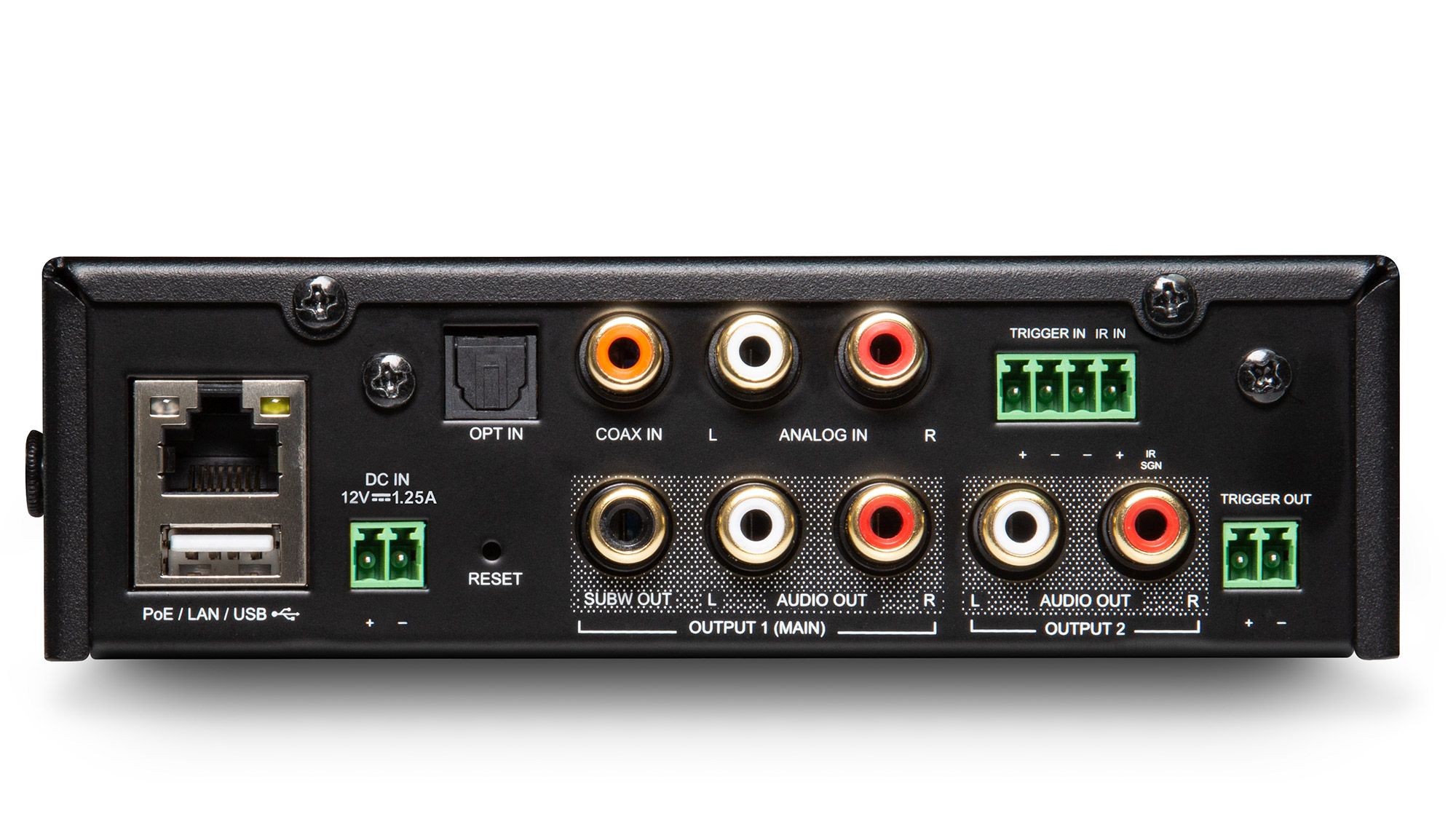 NAD CI S1 1-Zonen-Streamer Rückseite mit Anschlüssen