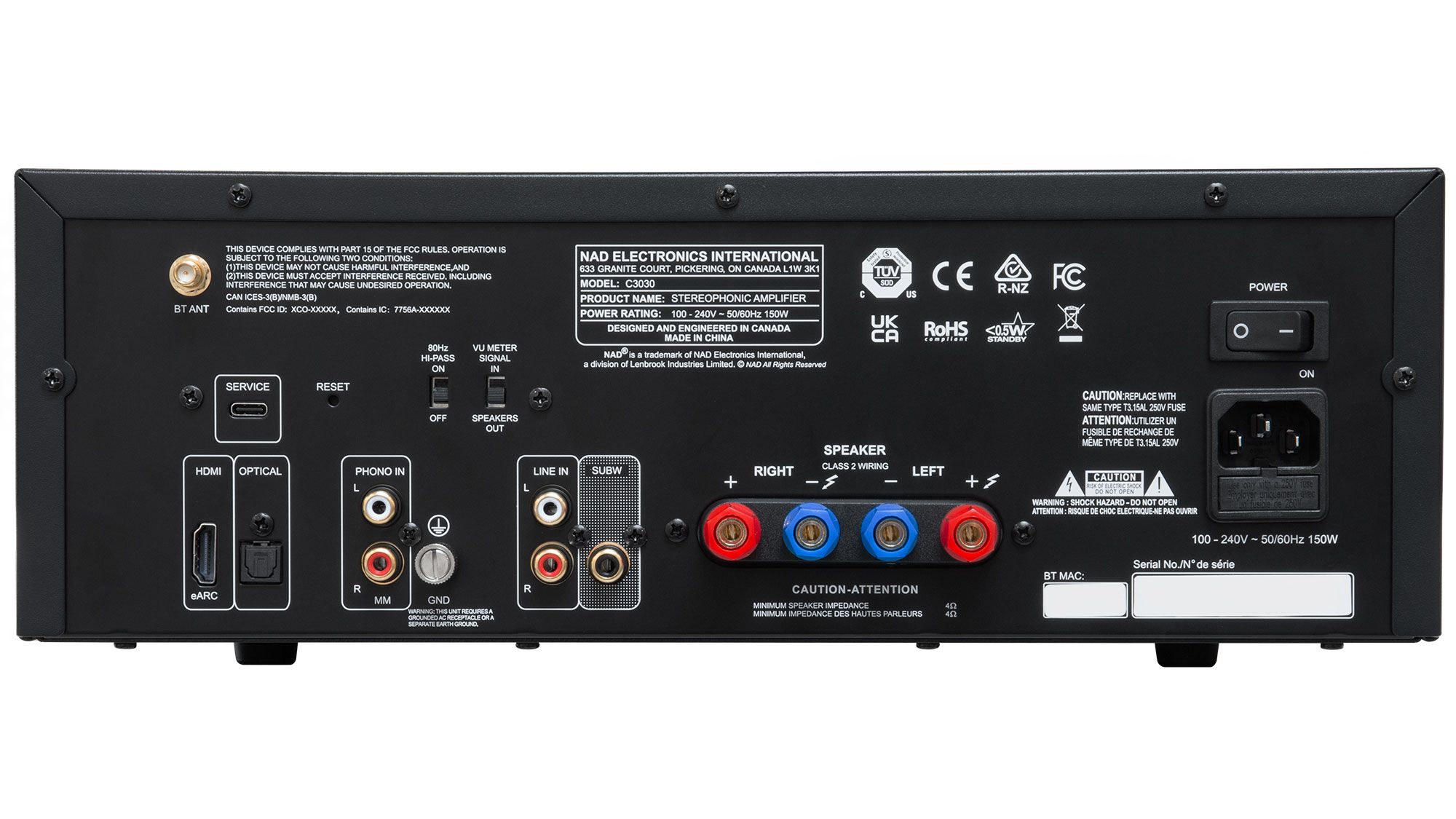 NAD C 3030 Verstärker Rückseite