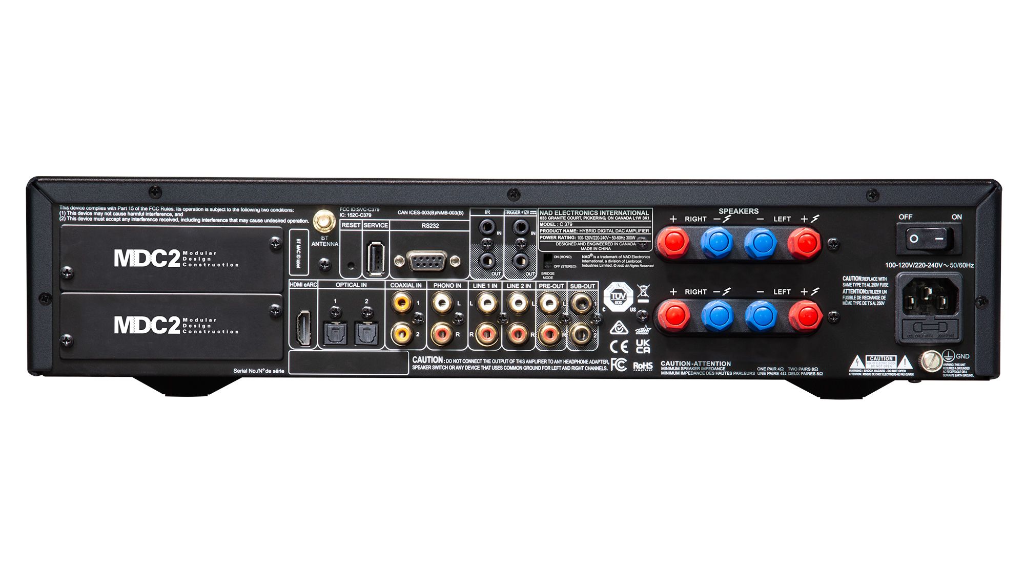 NAD C 379 Stereo-Vollverstärker Rückseite