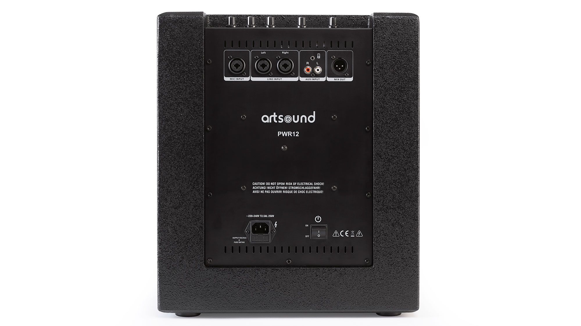 Artsound PWR12 Aktiv-Lautsprecher-Set Rückseite