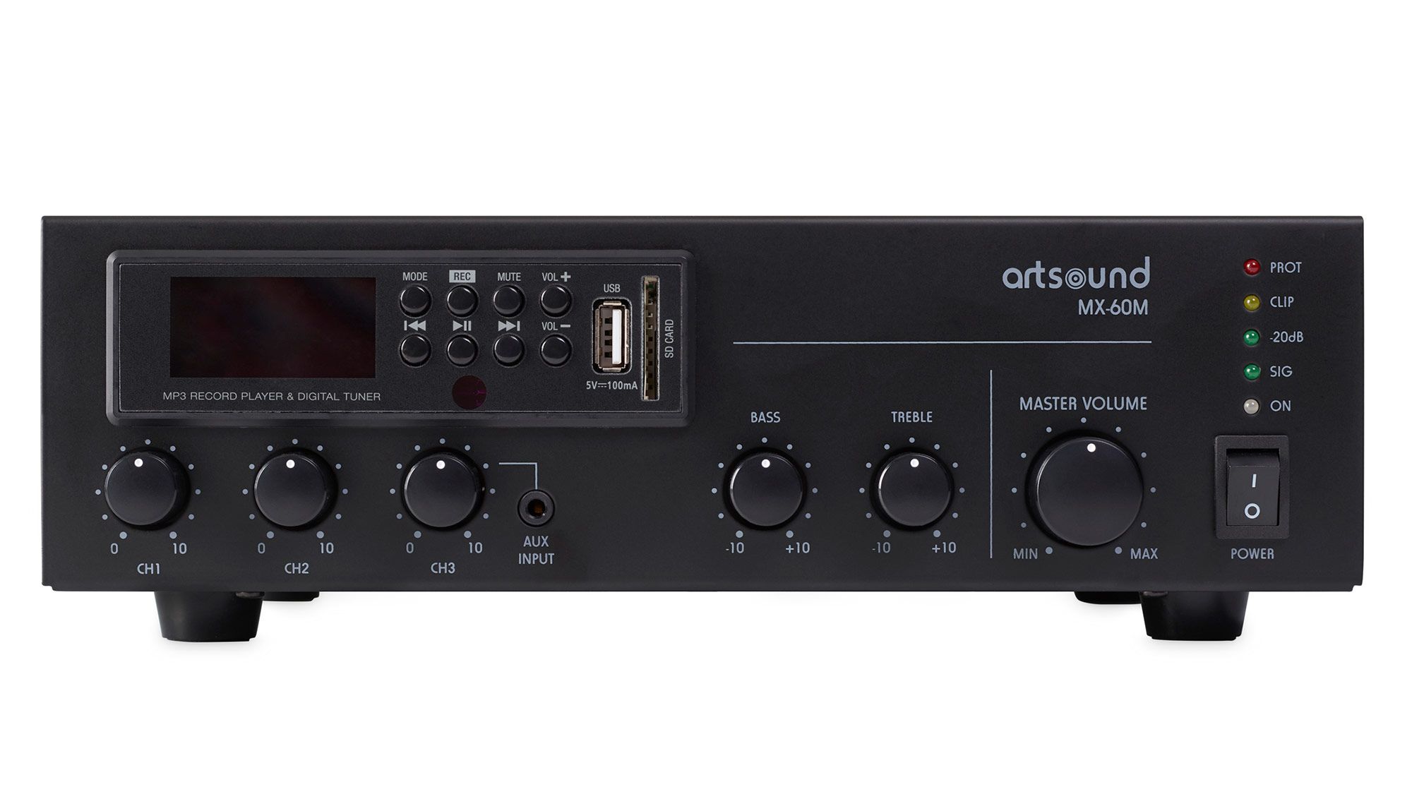 Artsound MX-60M Mischverstärker Frontansicht
