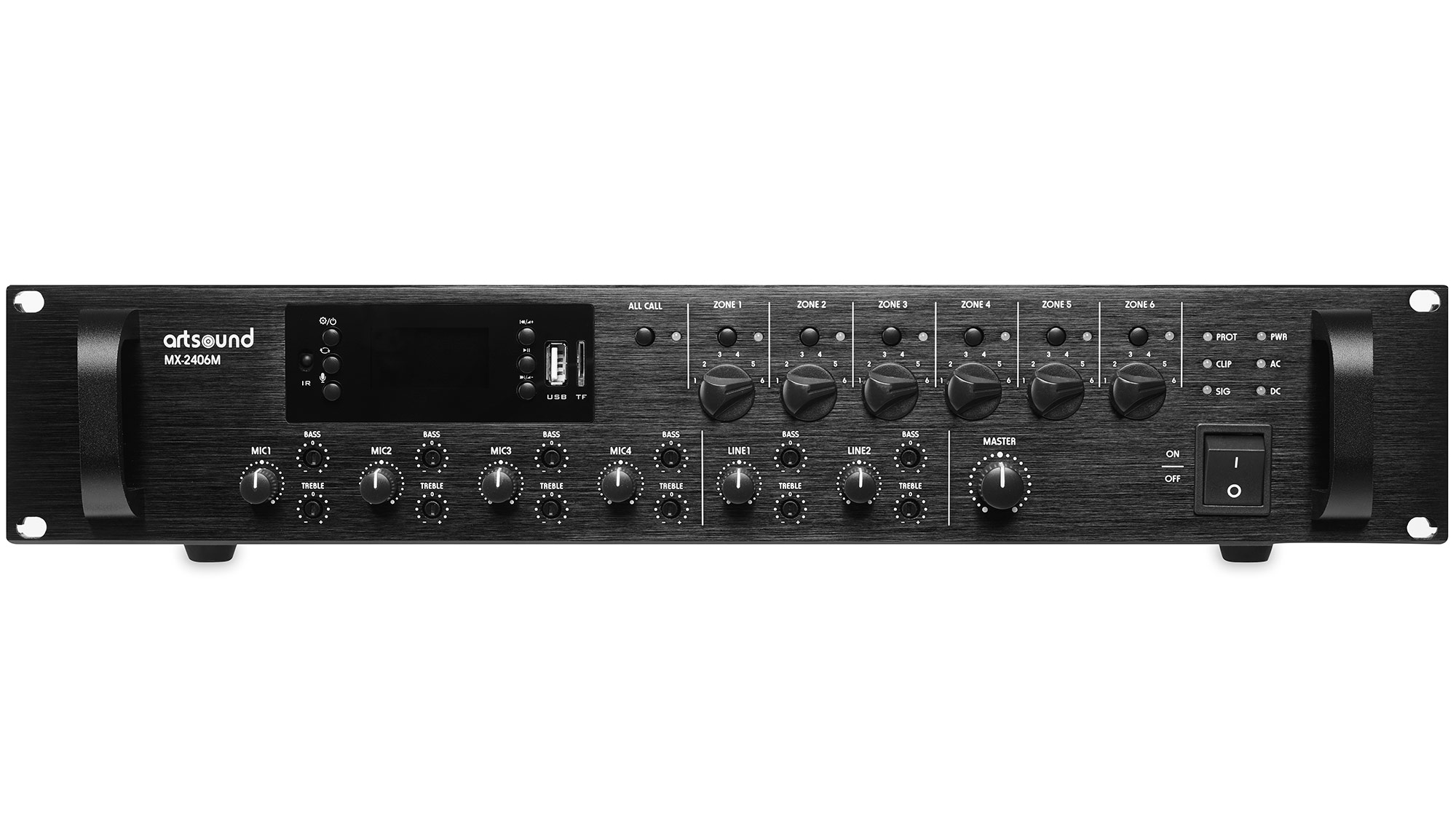 Artsound MX-2406M Mischverstärker Frontansicht