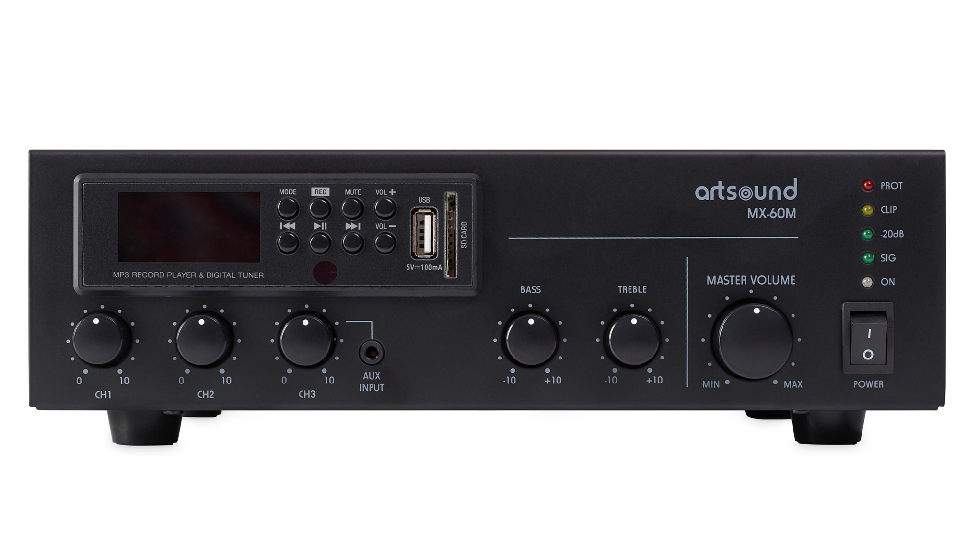 Artsound MX-60M Mischverstärker Frontansicht