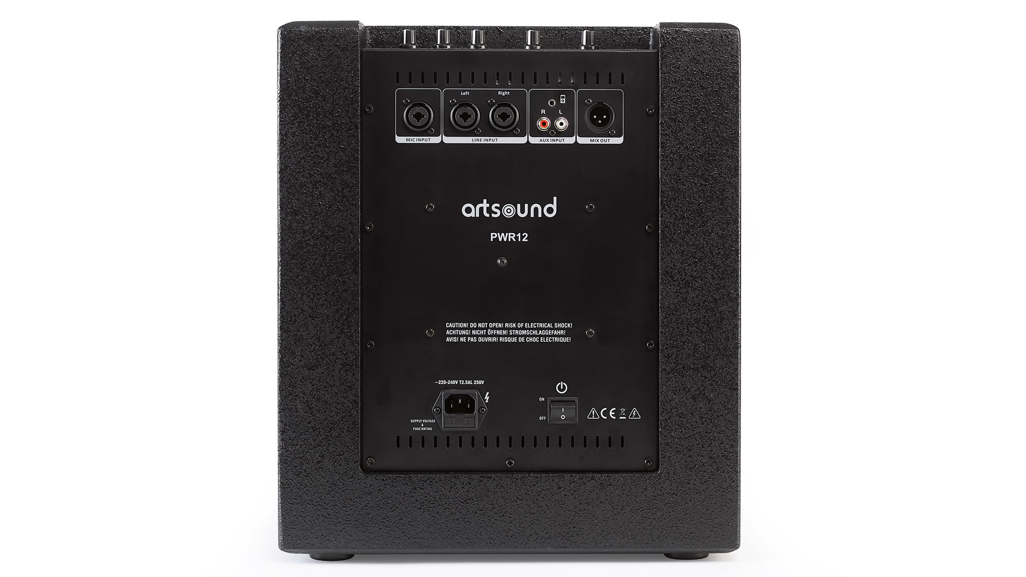 Artsound PWR12 Aktiv-Lautsprecher-Set Rückseite