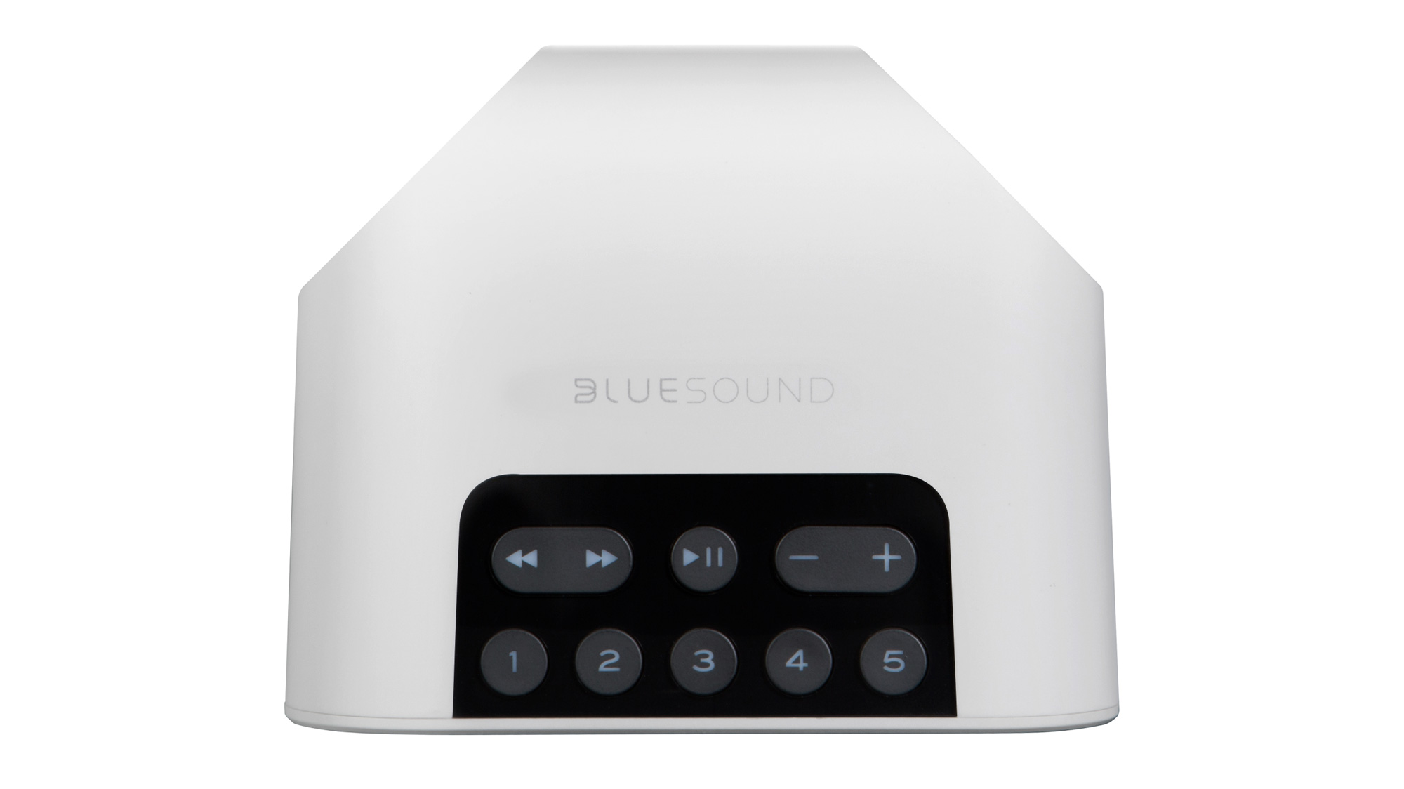 Oberseite des Bluesound PULSE Flex 2i Streaming-Lautsprechers in Weiß