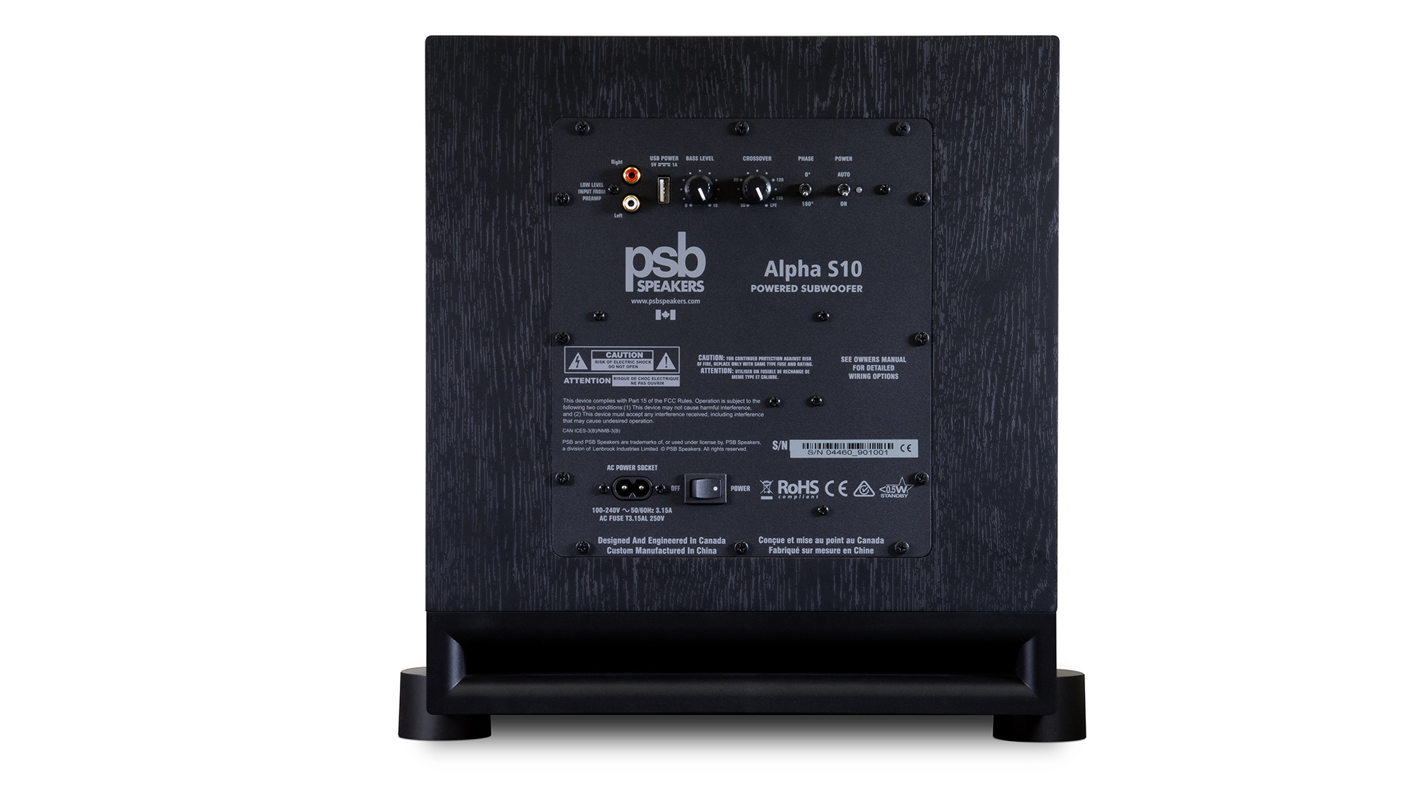 Rückseite des PSB Speakers Alpha S10