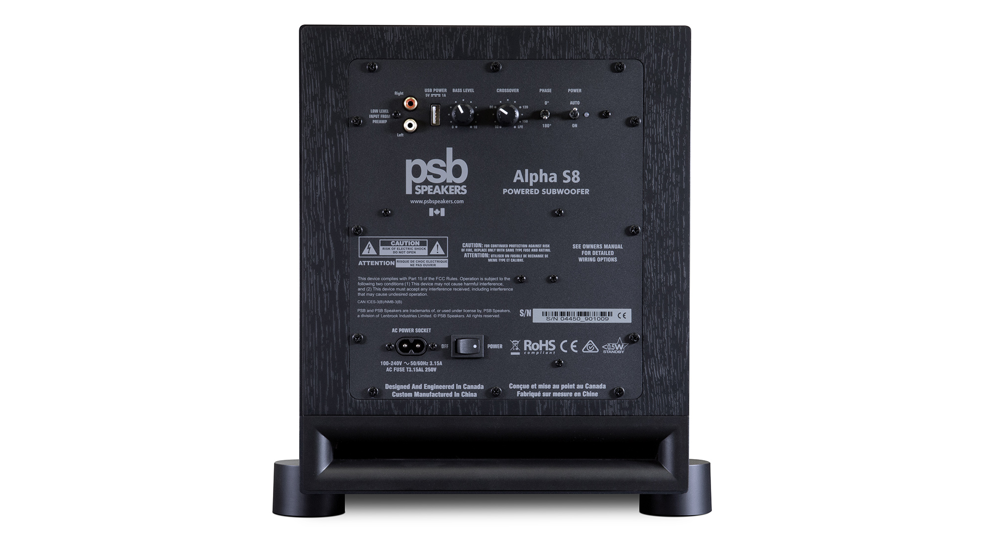 Rückseite des PSB Speakers Alpha S8