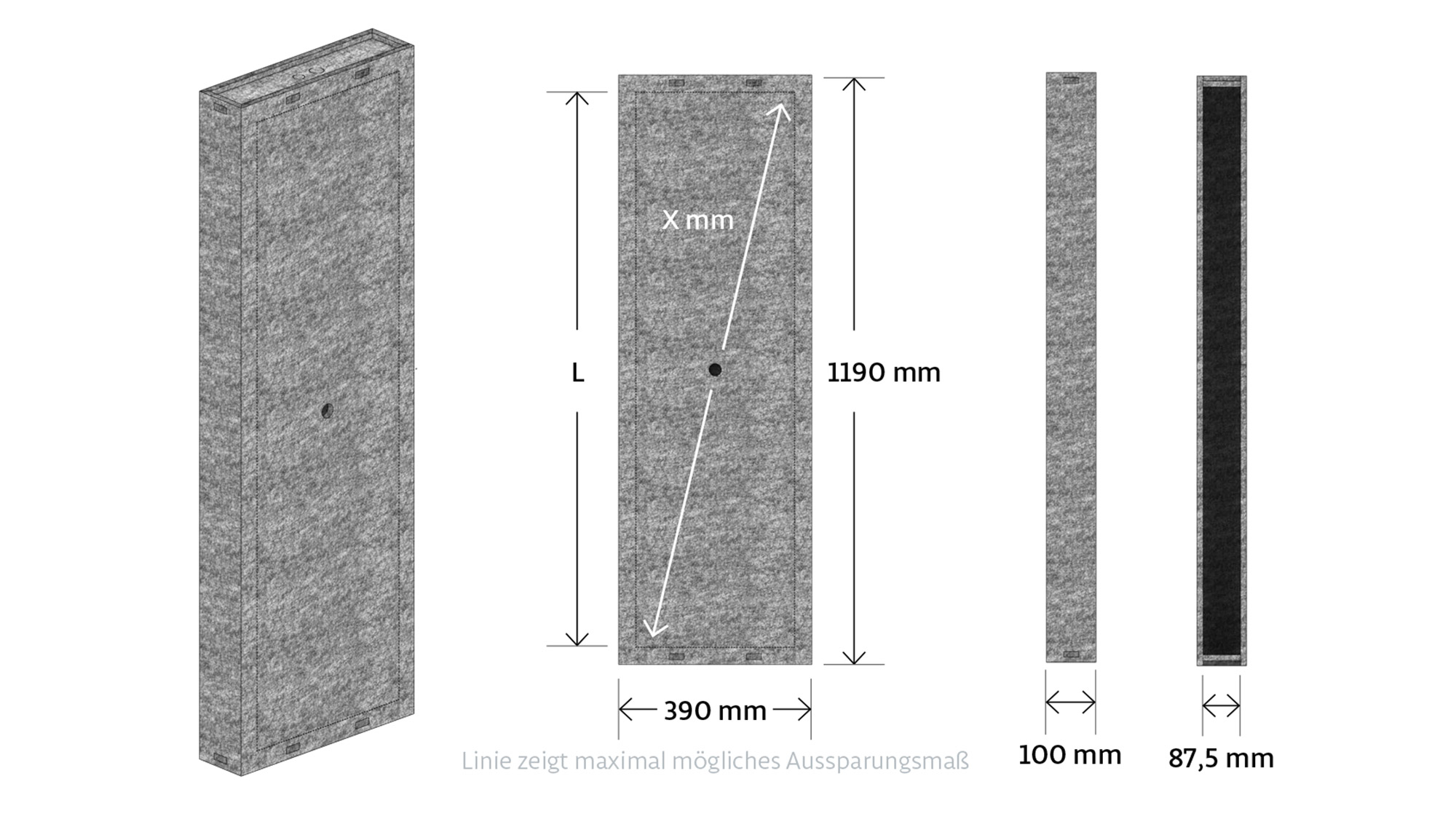 B-System secoboxx wall L für abgehängte Decken und Trockenbauwände