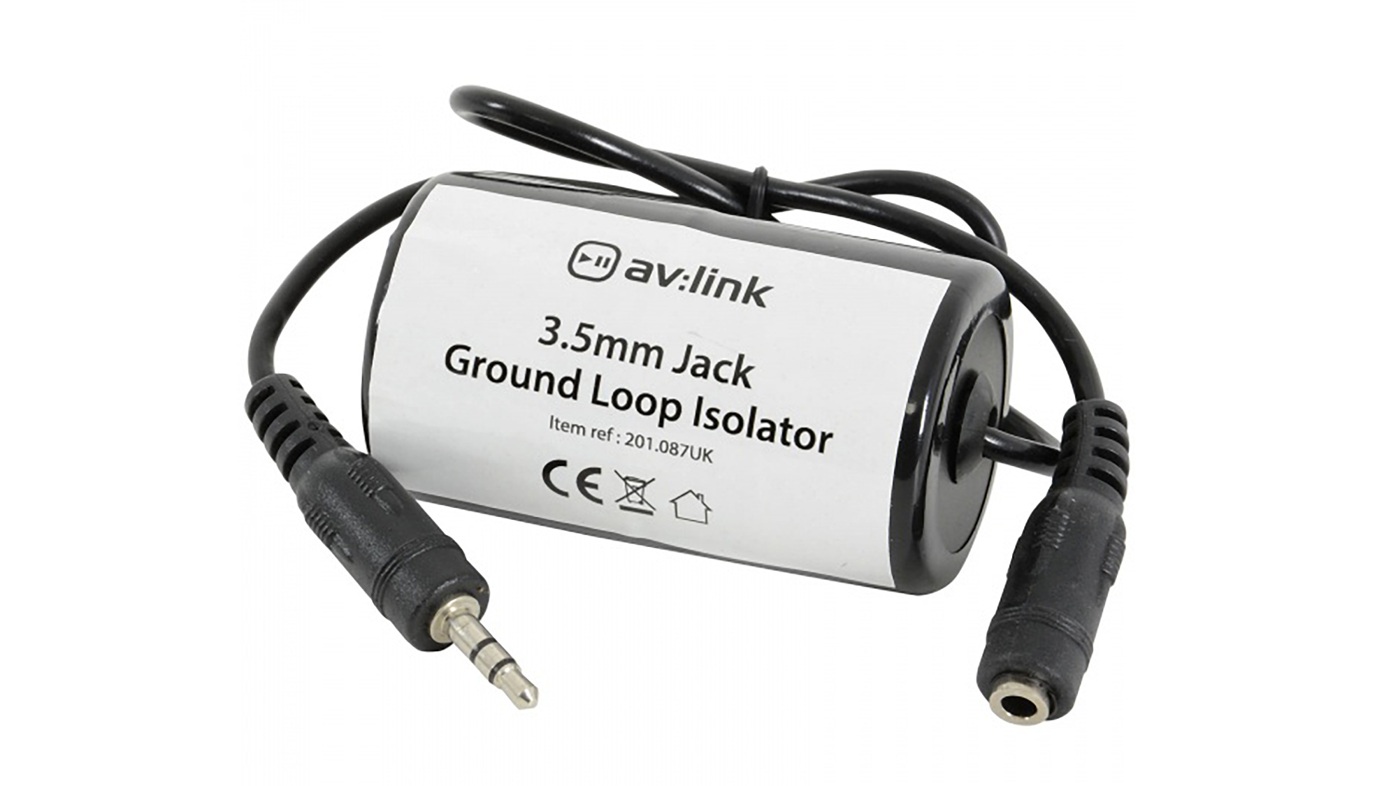 Lithe Audio 01589 Endschleifenisolator beschriftet als 3.5mm Jack Ground Loop Isolator