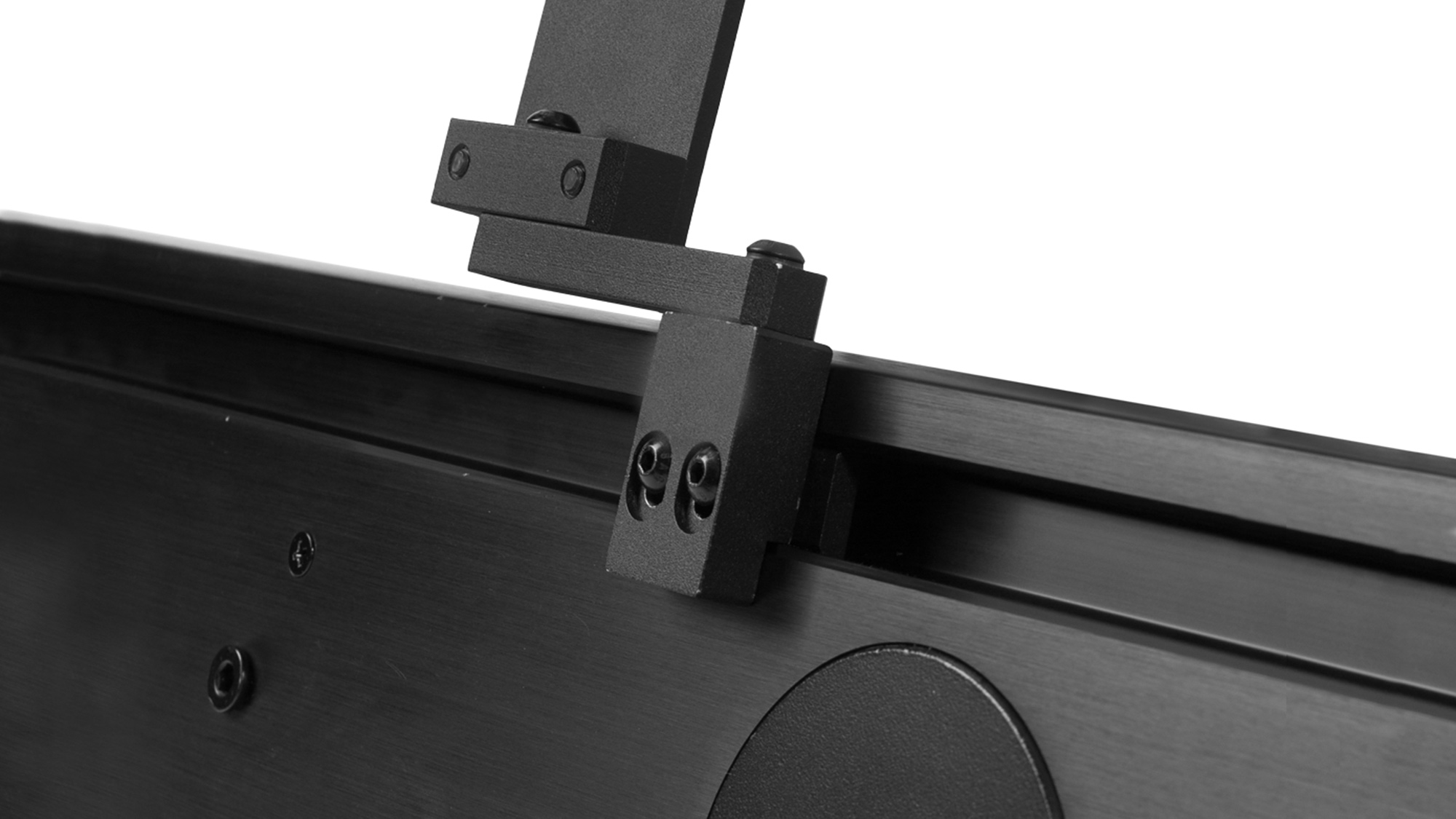 Truaudio SB-C-TVB TV-Halterung an einem Bildschirm befestigt